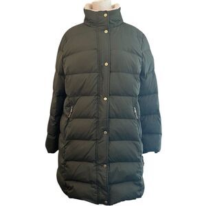 Lauren Ralph Lauren XL Green Puffer Jacket Long Coat Goose Down New with FLAW